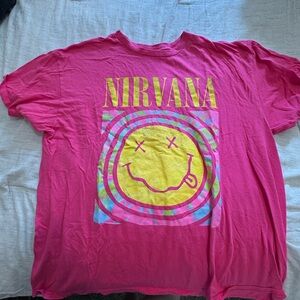 NIRVANA Pink and Yellow Kids Shirt